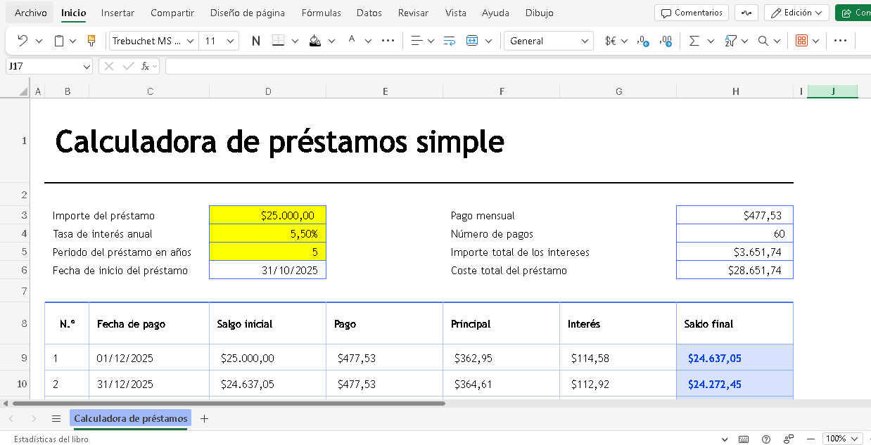 Calculadora prestamos con intereses